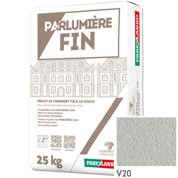 Enduit de parement à la chaux à grain fin Parexlanko Parlumière - Teinte V20 - Sac de 25 KG