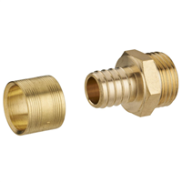 Raccord droit mâle à glissement pour tube PER - M 15 x 21 - Diamètre 16 mm - Laiton