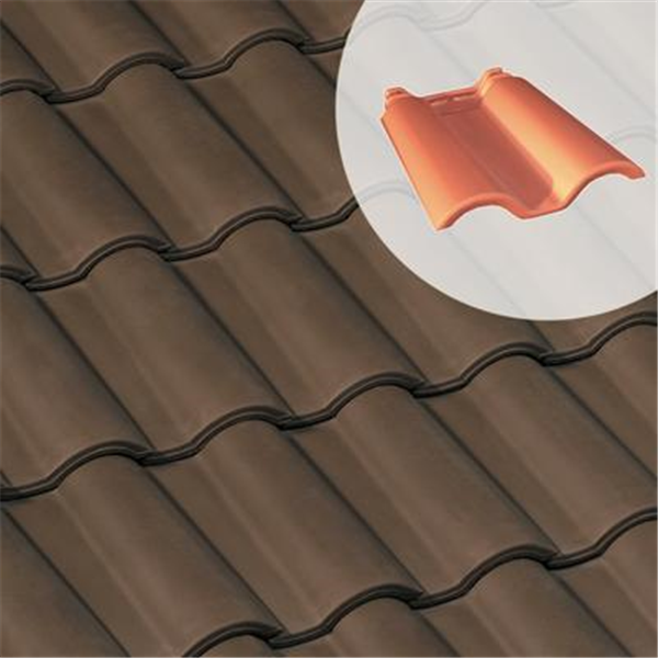 Double tuile en terre cuite Gallo Romane (GL010) Monier - Brun masse