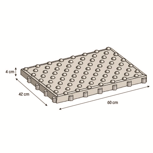 Dalle podotactile TACTILGRIP 4 - 42x60x4cm - Blanc Fjord - Certifiée NF