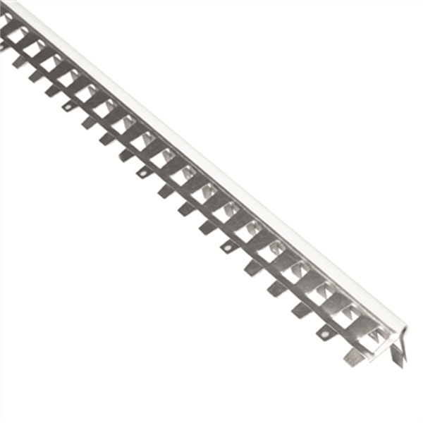 Profilé d'angle perforé acier avec jonc PVC ORNÉA - Blanc - L.2,25 M