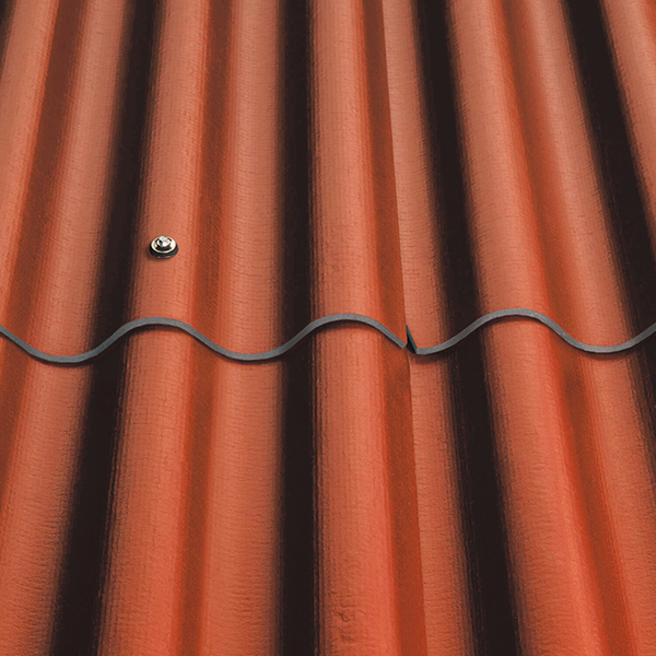 Plaque ondulée 6 ondes en fibres-ciment - Couverture et Façade - P06 Coloronde FR - 1585 x 1095 mm - Rouge laterite