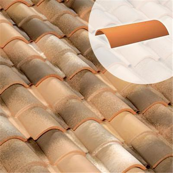 Demi-tuile en terre cuite - Romane Azur 5RZ - Castelviel