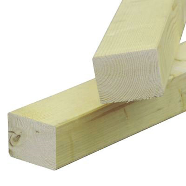 Chevron en sapin traité classe 2 Jaune- bois de charpente - 100 MM x 100 MM - longueur 2,50 M