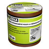 Bande d'étanchéité autocollante pour toiture - Edia - Dimensions 10 m x 20 cm - Gris