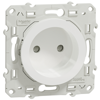 Prise de courant 2P sans terre Schneider Odace avec support de fixation à visser - blanc - 16 A - 250 V