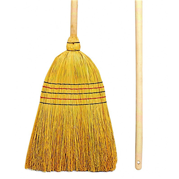 Balai d'extérieur en paille de riz Brosserie Thomas qualité supérieure 5 fils avec manche
