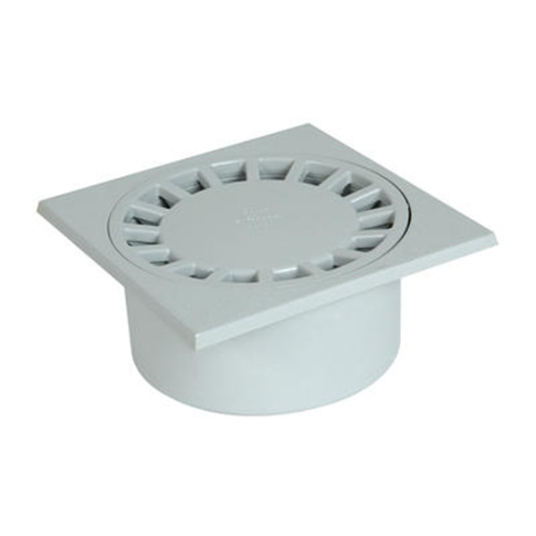 Siphon de cour pour évacuation eau de ruissellement Ø mâle 80 mm - SC089G Nicoll - PVC Gris clair