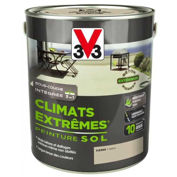 Peinture sols extérieurs avec sous-couche intégrée - Climats extrêmes V33