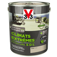 Peinture sols extérieurs avec sous-couche intégrée - Climats extrêmes V33 - Teinte Pierre Satin - Pot de 5,0 LTR