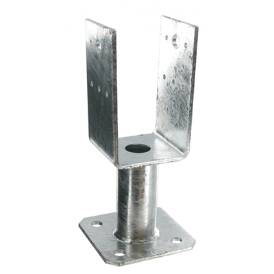 Pied de poteau fixe PPUP largeur 70 mm épaisseur 4 mm