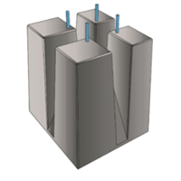 Massif de candélabre à bord droit jusqu'à 8m Øtige 20 entraxe 300