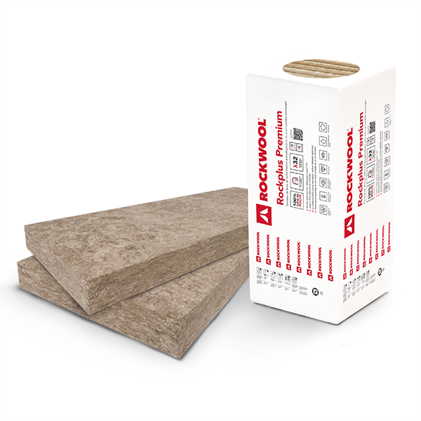 Panneau en laine de roche pour murs et combles aménagés - Rockplus Premium nu -R 6,25 m².K/W - 1,35 M x 0,60 M - ép. 200 MM