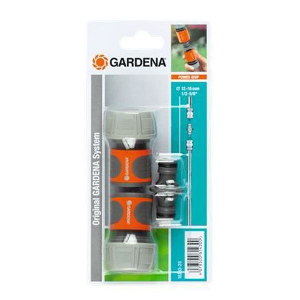 Raccord rapide pour tuyau arrosage Ø 19 mm - Gardena - Lot de 2 raccords avec connecteur