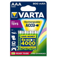 Piles rechargeables ACCU Varta AAA 800mAh - Blister de 4 piles