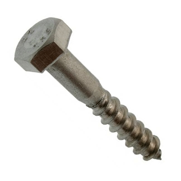 Vis à bois tête hexagonale tirefond inox A4 DIN 571 M8x50 - boîte de 100