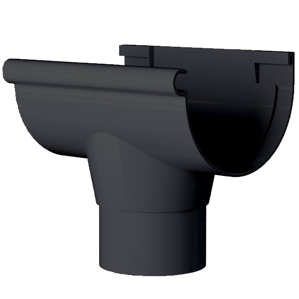 Naissance centrale à coller MEP 25NCC pour gouttière GD25 et tuyau de descente de 80 mm - PVC Noir