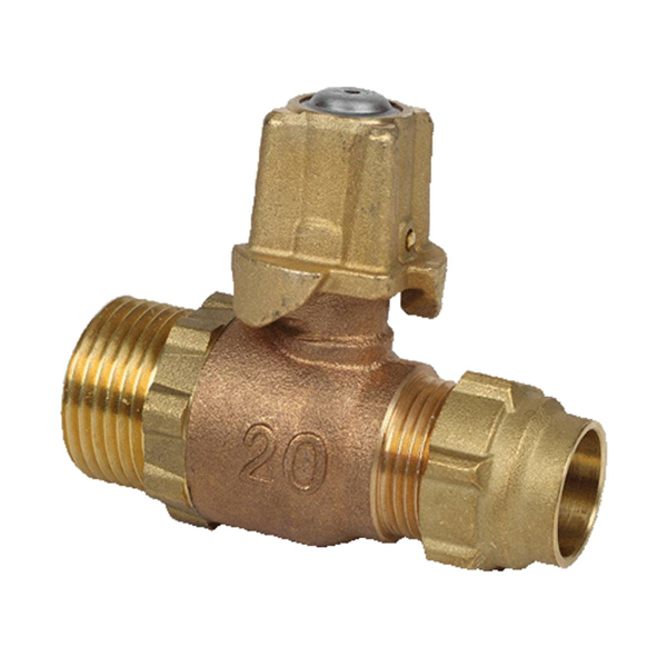 ROBINET PEC BRONZE COTE SPHERIQ_DN30_GROS BOSSAGE_PE40_FIL40X49_FERM. GAUCHE
