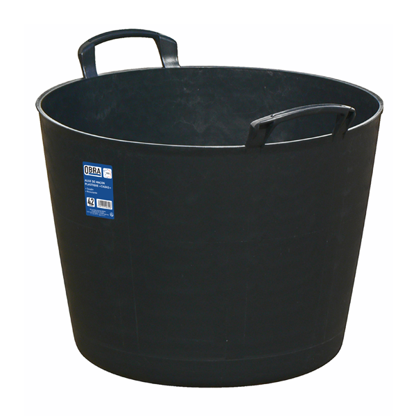 Auge de maçon ronde façon cabas en plastique souple - Obra - capacité 42 LTR