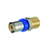 Raccord à sertir droit en laiton multi profils pour tube multicouche, mâle 3/8" diamètre 16 mm