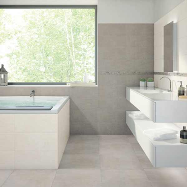 Carrelage sol intérieur effet béton Le Marais - 60 cm x 60 cm - ép.10 mm - Grey