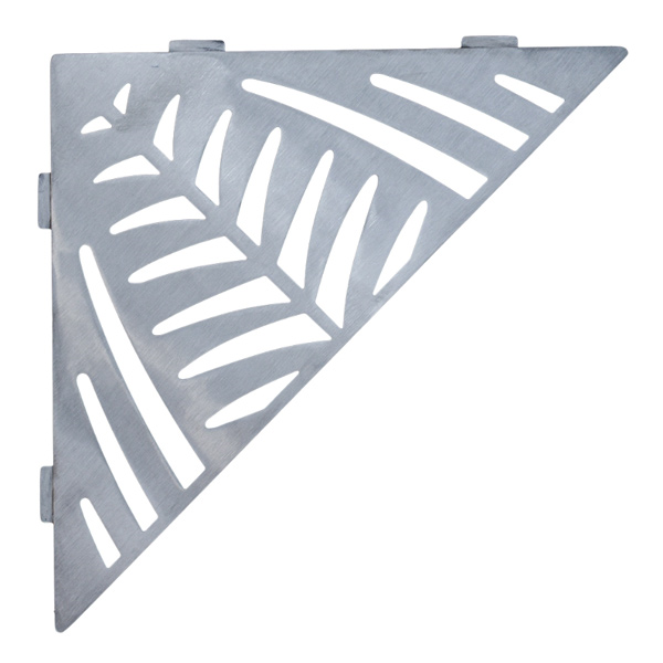 Étagère de douche en acier Inox brossé - forme Triangulaire design Jungle - 37,0 CM x 26,0 CM x 3,00 MM