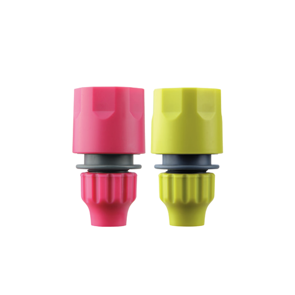 Raccord automatique pour tuyau torsadé, extensible, mini dévidoir Ø 9 mm - Anis ou Fuchsia