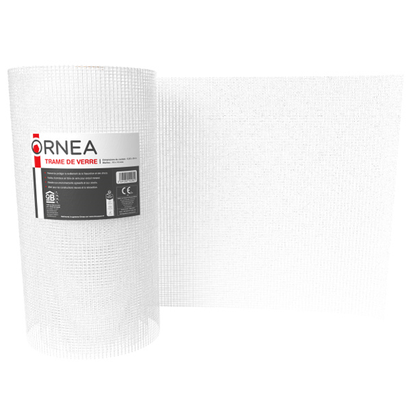Toile de verre pour enduit de façade Ornea - maille 10 x 10 mm - Rouleau de 0,50 M x 50,00 M