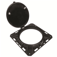 Tampon de regard composite rond - KIO 850 D400 - verrouillage automatique et charnière articulée - Diamètre 600 mm