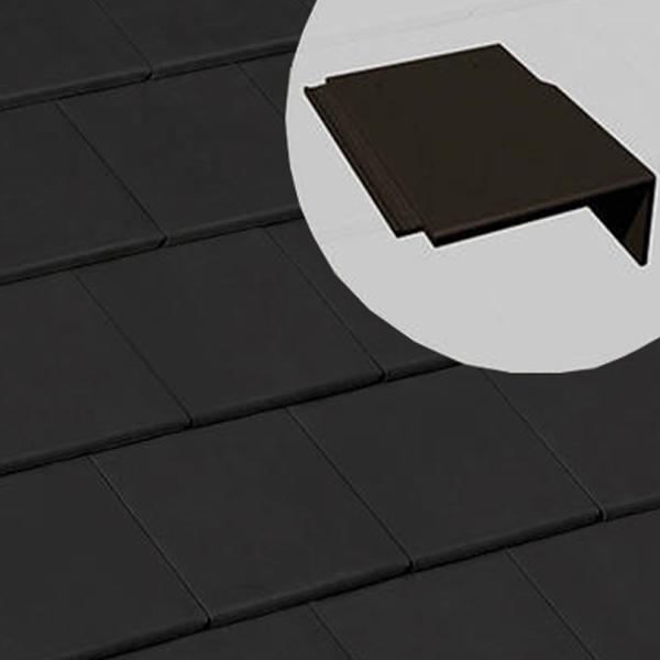 Tuile de rive universelle droite en béton - Innotech - Noir - 42 x 33.3 x 14.5 cm