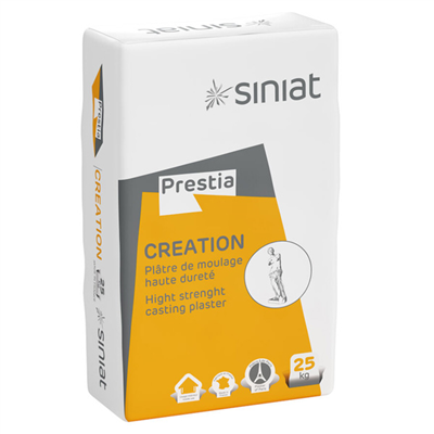 Plâtre de moulage à haute dureté pour staff industriel et traditionnel - Prestia Création - sac de 25 kg