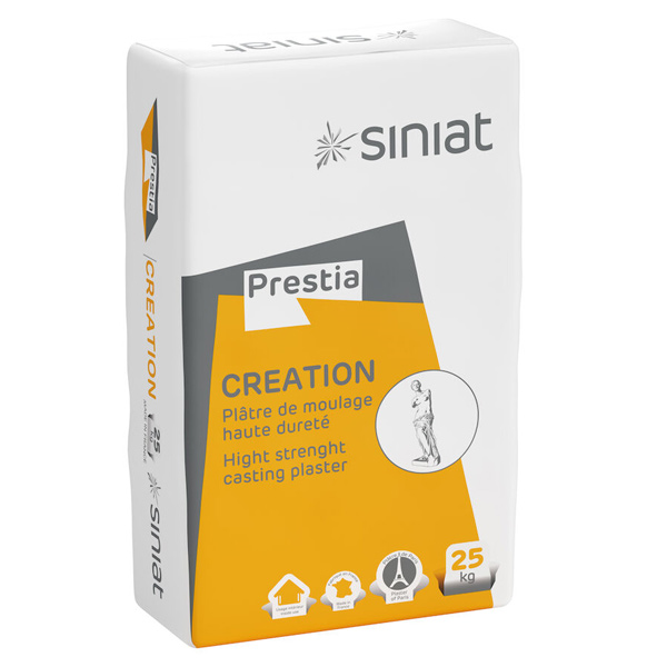 Plâtre de moulage à haute dureté pour staff industriel et traditionnel - Prestia Création - sac de 25 kg