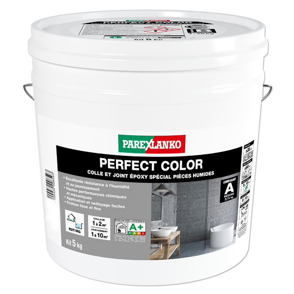 Colle et joint à carrelage Perfect Color Parexlanko pour pièce humide - Noir - 5 KG