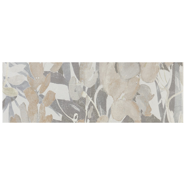 Faïence murale décor floral effet béton - Cusset - 20,0 CM x 60,0 CM