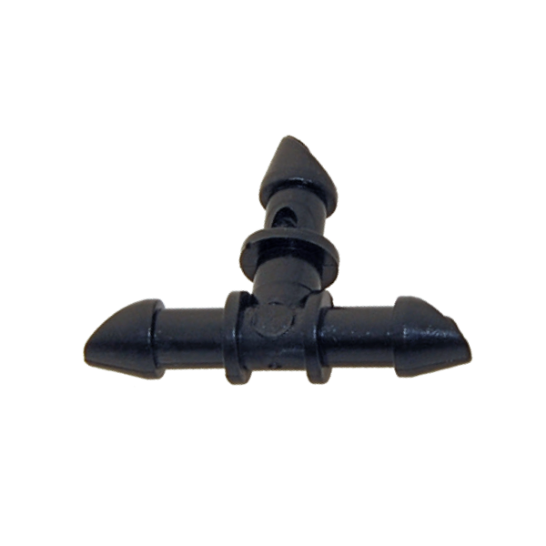 Raccord dérivation en té cannelé arrosage goutte à goutte - Ø 4 x 6 mm - Plastique - Lot de 5