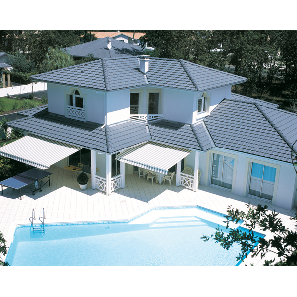 Tuile béton grand moule à faible relief - Perspective - Ardoise - 42 x 33 cm