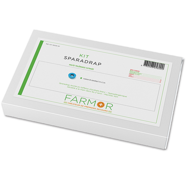 Rouleau de sparadrap sécable Farmor hypoallergénique 5 m x 2 cm - lot de 8