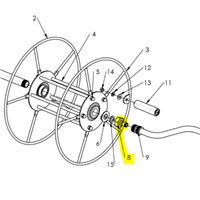 Raccord droit en laiton Edia pour dévidoir mural métallique - diamètre 15 mm