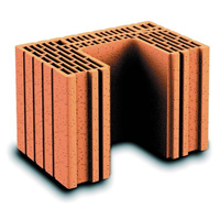 Brique poteau Monomur rectifiée isolante Porotherm R37 - RC 70 - 250,0 MM x 375 MM x 249,0 MM