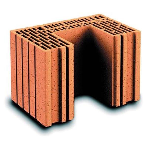 Brique poteau Monomur rectifiée isolante Porotherm R37 - RC 70 - 250,0 MM x 375 MM x 249,0 MM