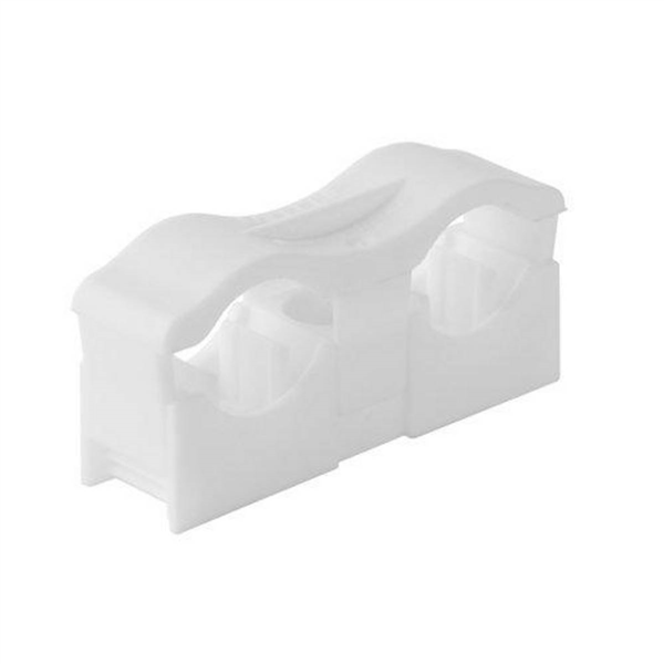 COLLIER DOUBLE POUR TUBE DE D.12 A 22 BLANC