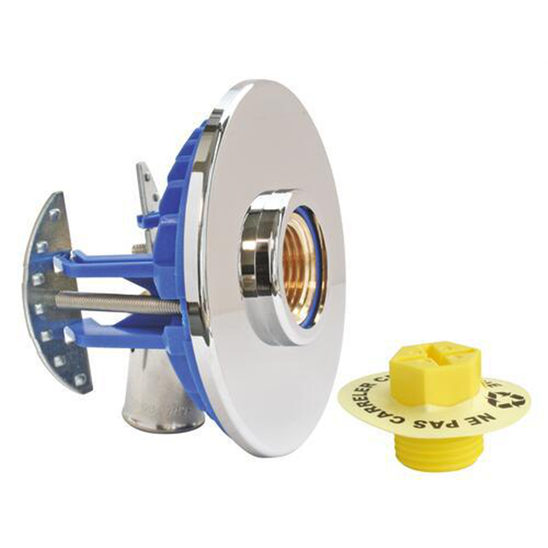 Platine simple PER à sertir pour robinet mural - Kit Fix System - Ø 12 mm - sortie femelle 15 x 21 mm