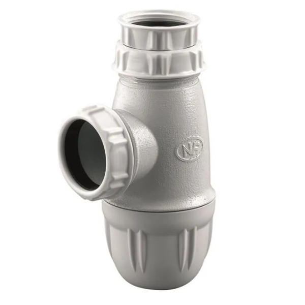 Siphon pour lavabo Easyphon avec joint moulé 5/4 , Ø 40 mm, avec couvercle  rosace et tuyau d'évacuation (0202074) - Livea Sanitaire