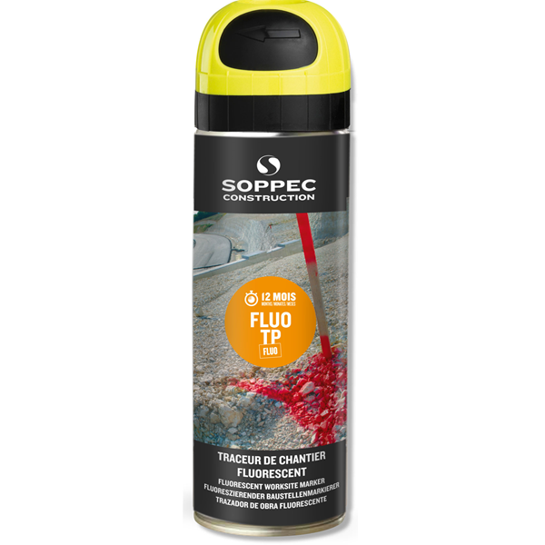 Traceur de chantier FLUO TP durée 12 mois jaune fluorescent 500ml