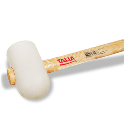 Maillet de carreleur en caoutchouc blanc avec une face plate et une face bombée - diamètre 55 mm - 310 g