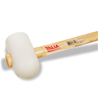 Maillet de carreleur en caoutchouc blanc avec une face plate et une face bombée - diamètre 65 mm - 530 g