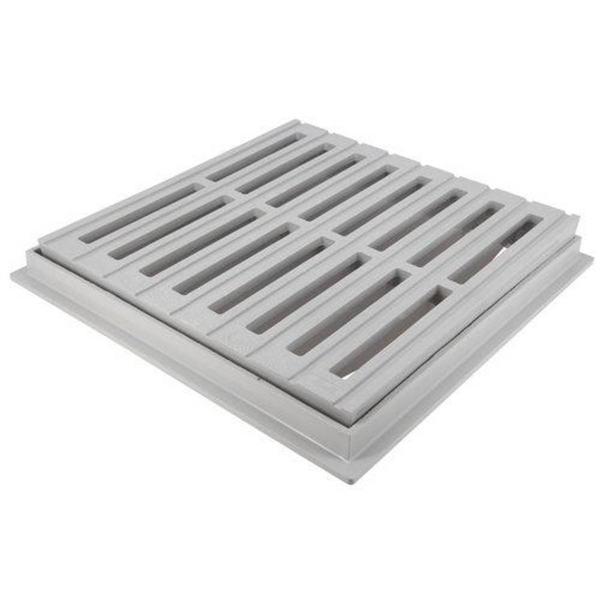 GRILLE DE SOL AVEC CADRE 300 X 300 GRIS CLAIR