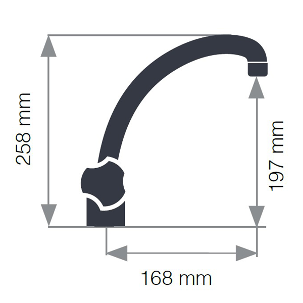 Mélangeur d'évier bec haut mobile avec aérateur mousseur anti calcaire - Ania Eurosanit - Corps en laiton chromé
