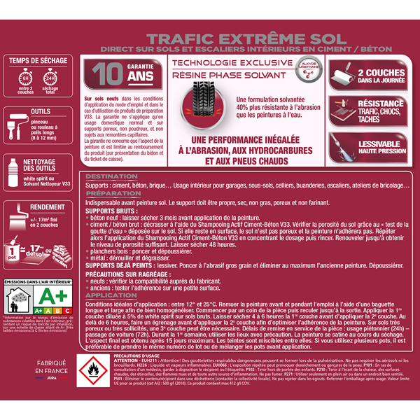 Peinture sol trafic extrême satin gris foncé 2.5 l