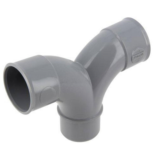 Coude double parallèle PVC à 87'30° - Mâle/Femelle - diamètre 40 mm